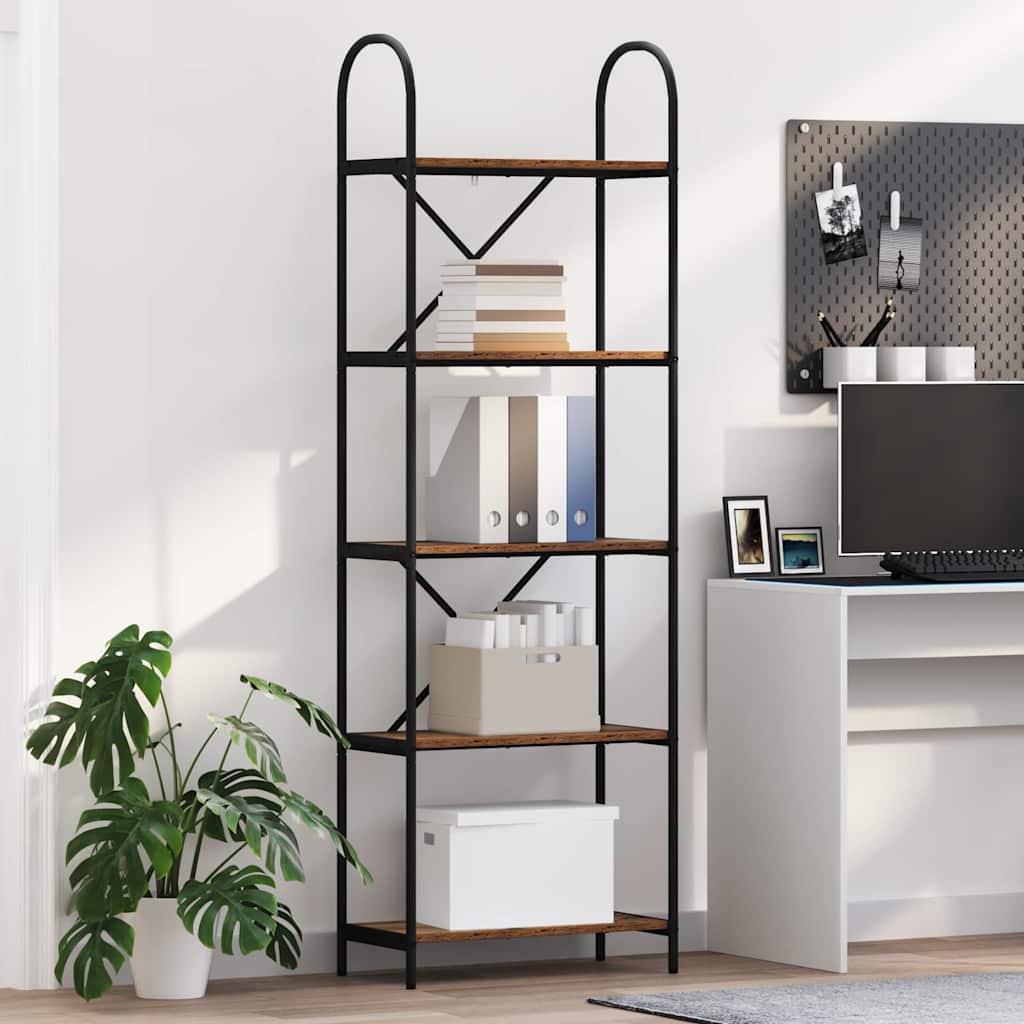 vidaXL Raft pentru cărți Lemn vechi 60 x 30 x 183 cm Lemn compozit
