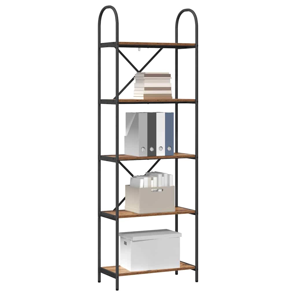 vidaXL Boekenkast Oud hout 60 x 30 x 183 cm Bewerkt hout