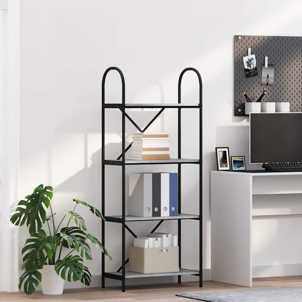 vidaXL Raft pentru cărți sonoma gri 60 x 30 x 146 cm Lemn compozit