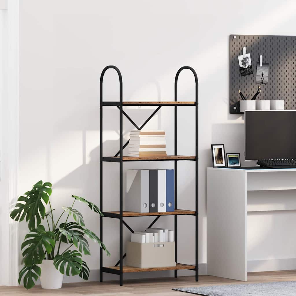 vidaXL Raft pentru cărți Lemn vechi 60 x 30 x 146 cm Lemn compozit
