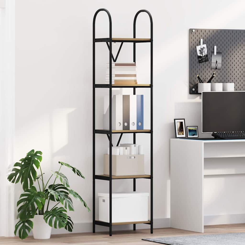 vidaXL Raft pentru cărți stejar artizanal 40 x 30 x 183 cm