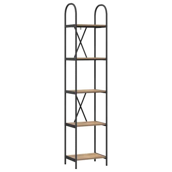 vidaXL Raamatukapp 5 tasandit 40 x 30 x 183 cm Tehispuit K&auml;sit&ouml;&ouml;puu
