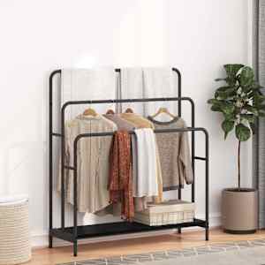 Sušilnik za oblačila s polico Črna Orehovina 90 x 30 x 100,5 cm