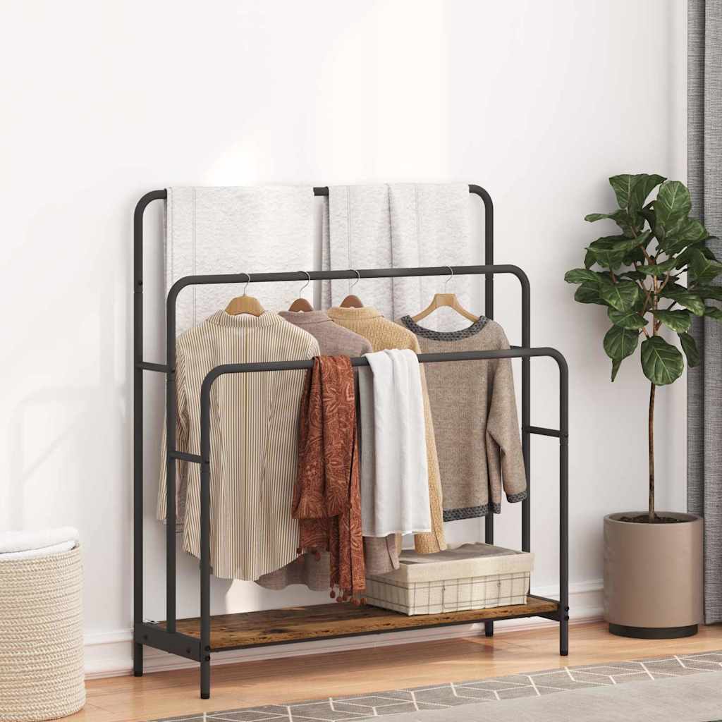 vidaXL Stativ pentru haine Lemn vechi 90 x 30 x 100.5 cm Lemn compozit