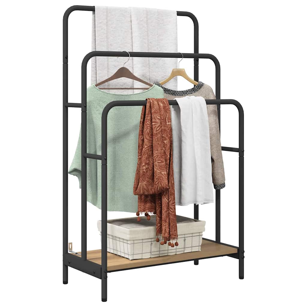 vidaXL Kledingrek met plank artisanaal eikenkleurig 60 x 30 x 100.5 cm