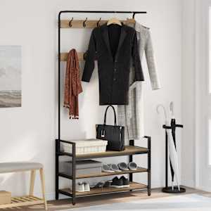 Obešalnik za plašče s polico Umetni hrast 95 x 34 x 184 cm