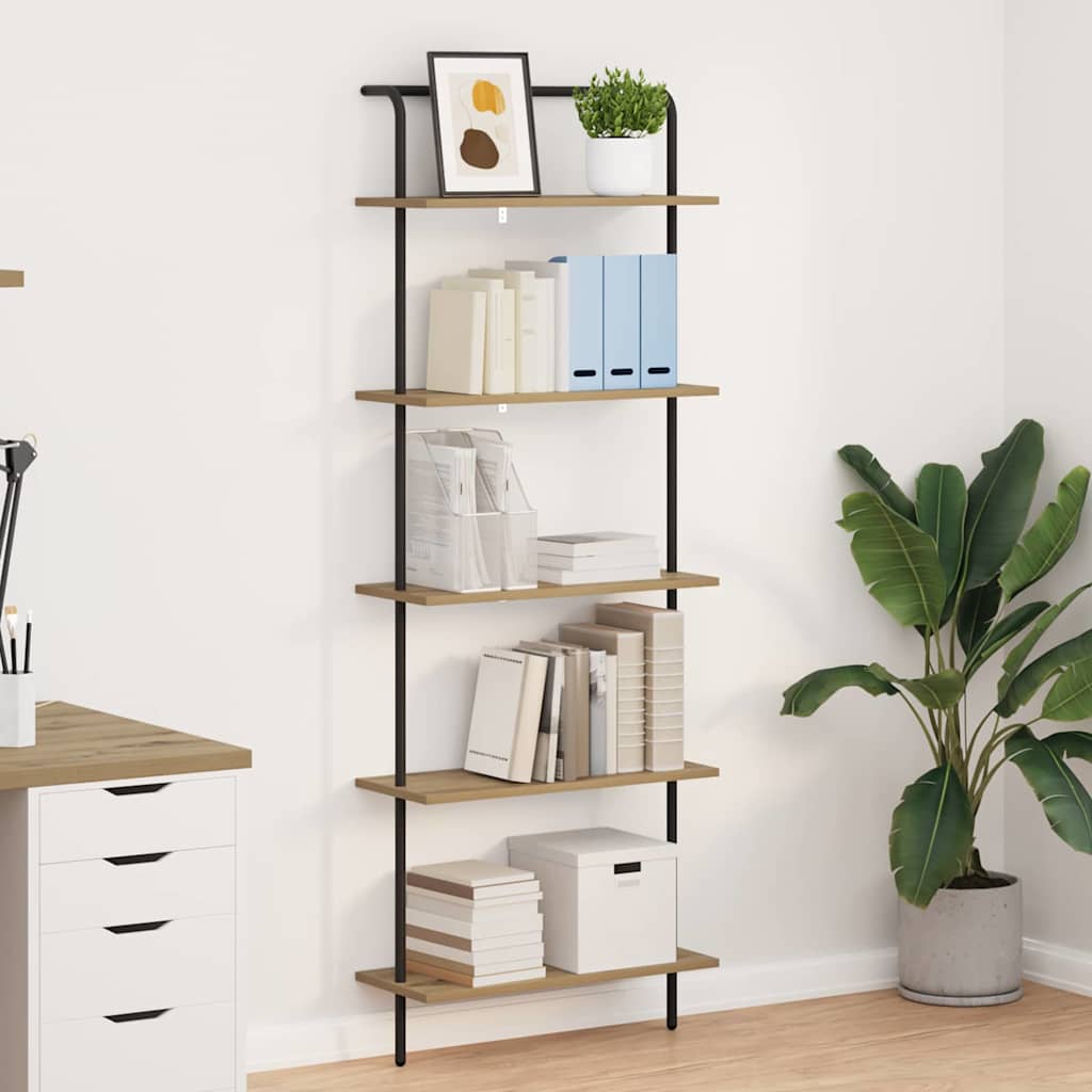 vidaXL Raft pentru cărți stejar artizanal 60 x 24 x 168 cm