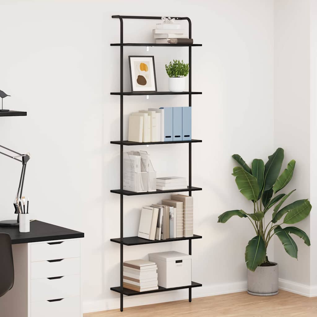 vidaXL Raft pentru cărți Stejar negru 60 x 24 x 203 cm Lemn compozit