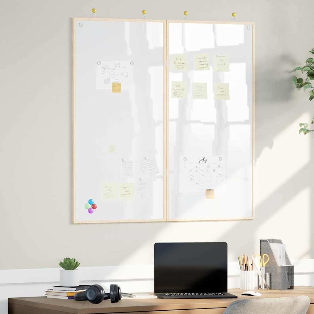 vidaXL Tablă albă magnetică Alb 100 x 1.4 x 100 cm Lemn masiv de pin
