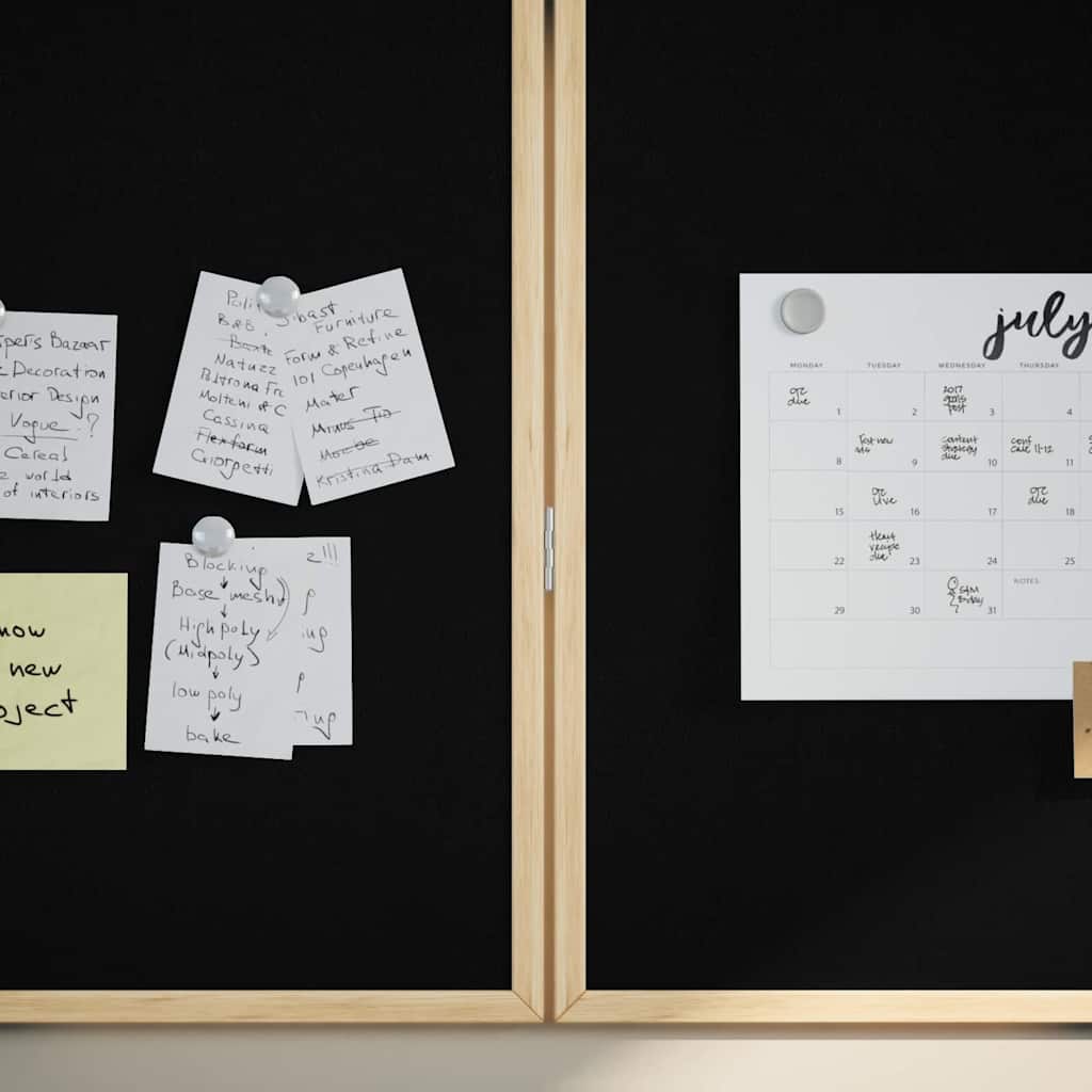 Chalkboard: Krétatábl Fekete 80 x 1.4 x 80 cm Tömör fenyőfa 