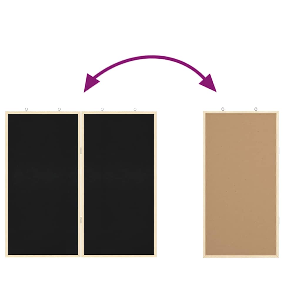 Chalkboard: Krétatábl Fekete 80 x 1.4 x 80 cm Tömör fenyőfa 