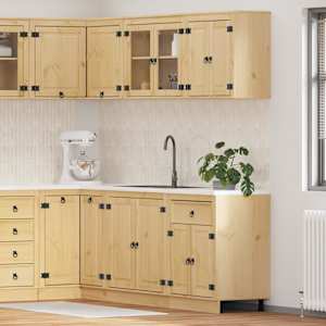 Za omarice s polico SKI 4 pcs Medeno Rjava Masivno borovo les