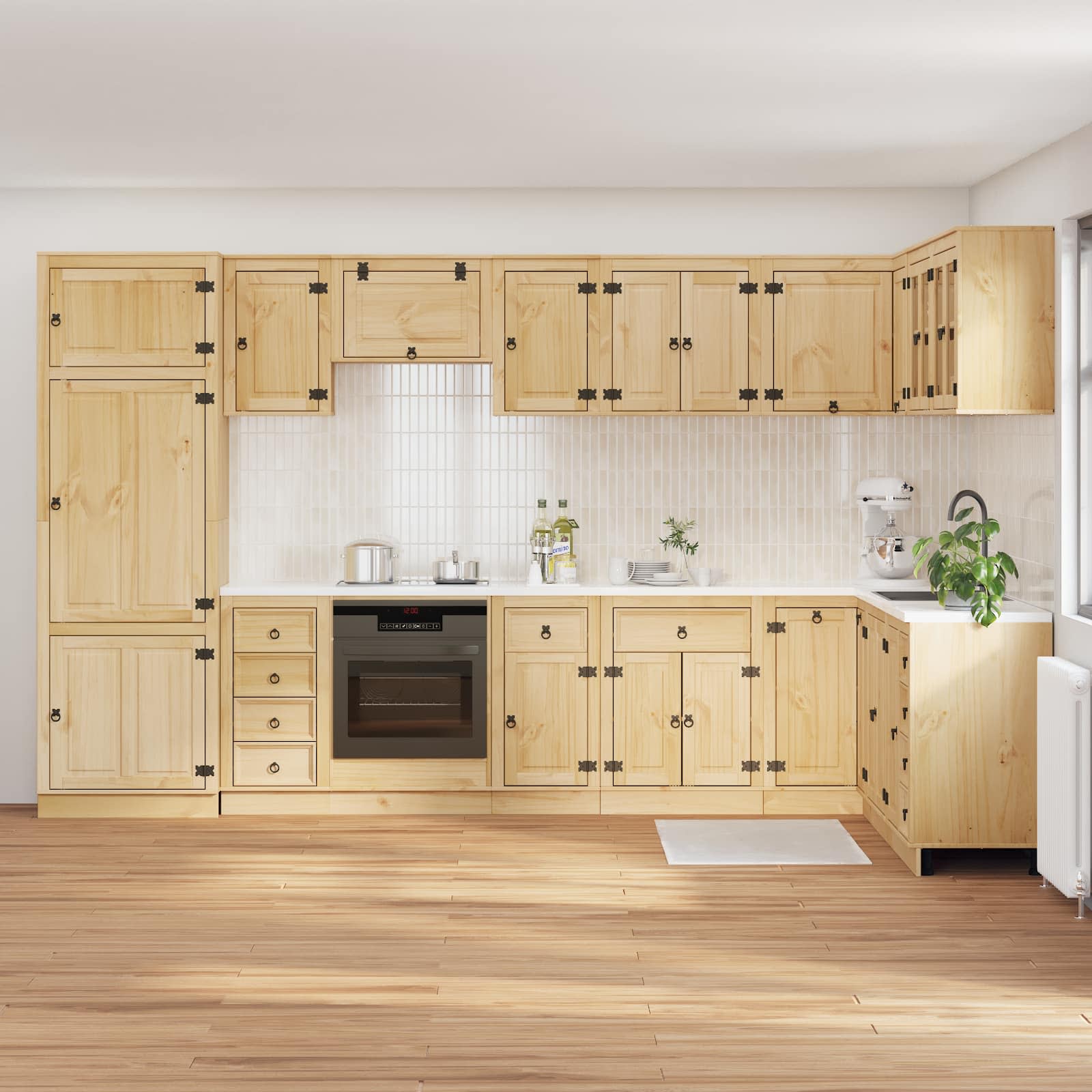 Kast met lade met plank met opslag Massief grenenhout image 4