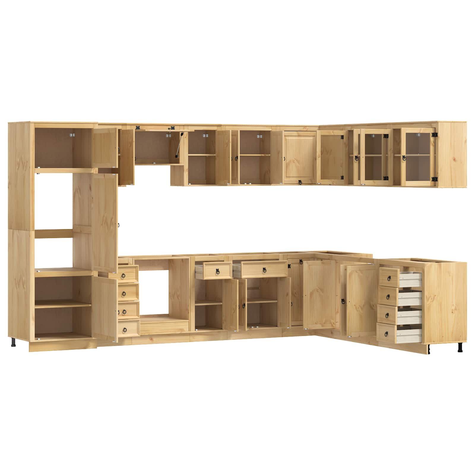 Kast met lade met plank met opslag Massief grenenhout image 5