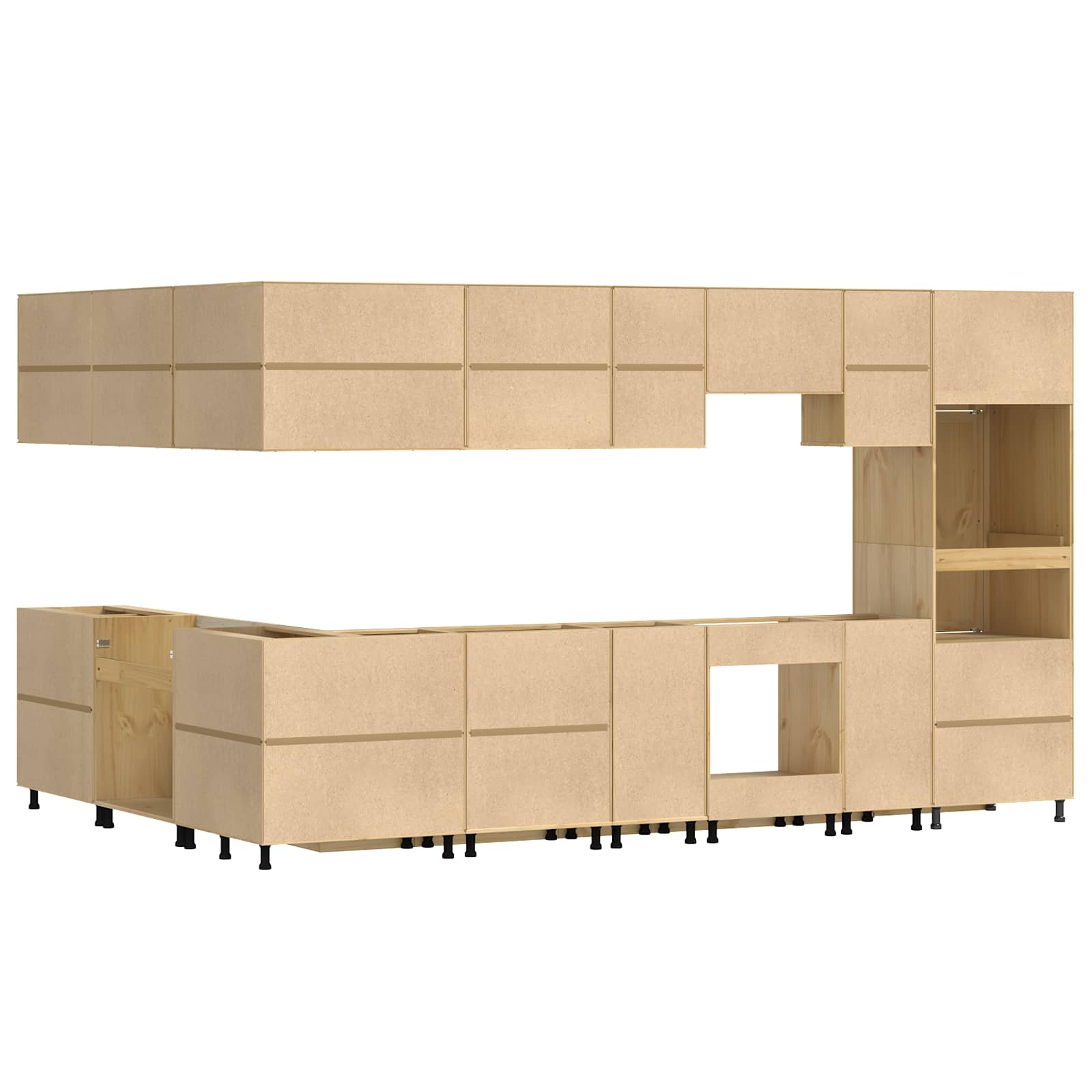 Kast met lade met plank met opslag Massief grenenhout image 10