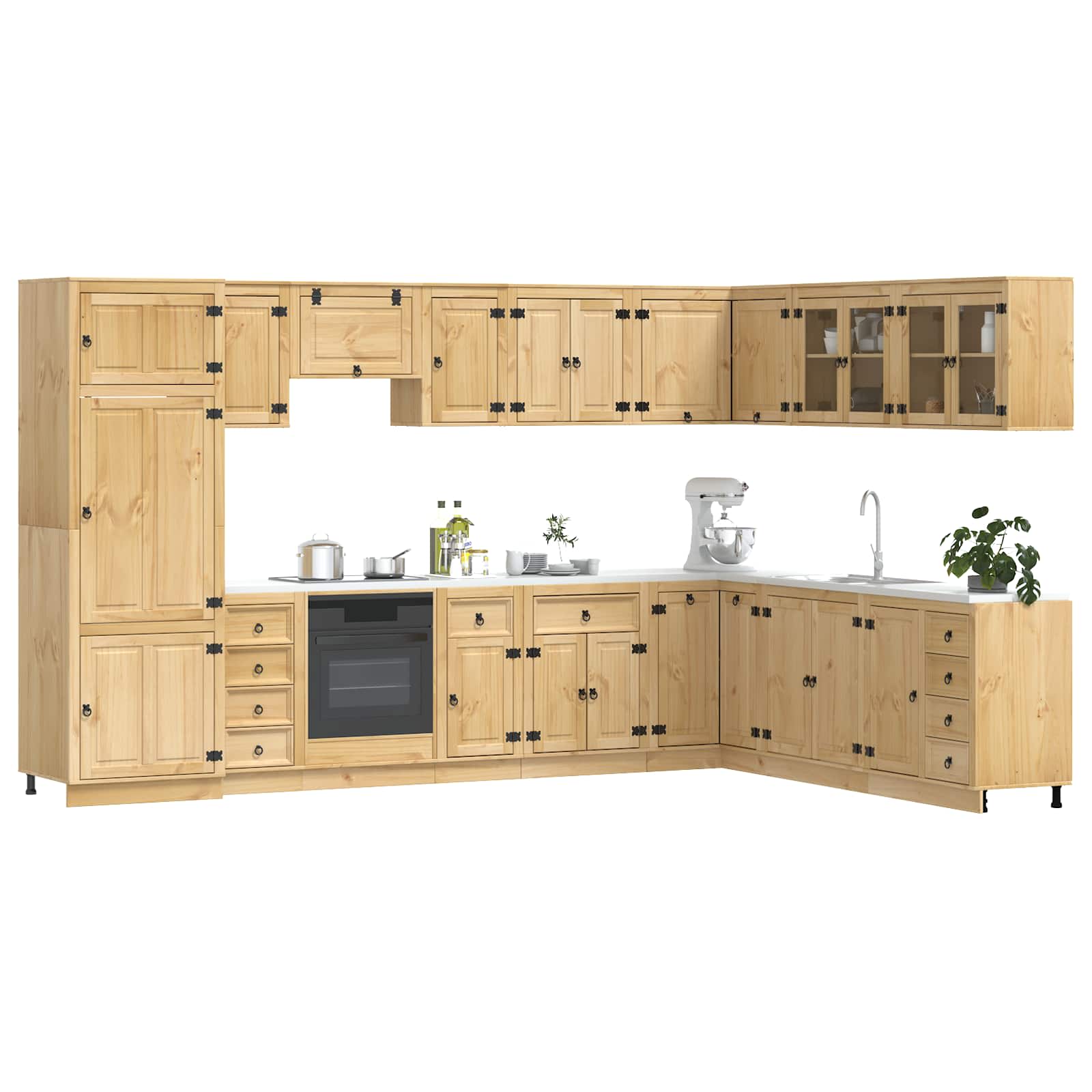 Kast met lade met plank met opslag Massief grenenhout image 3