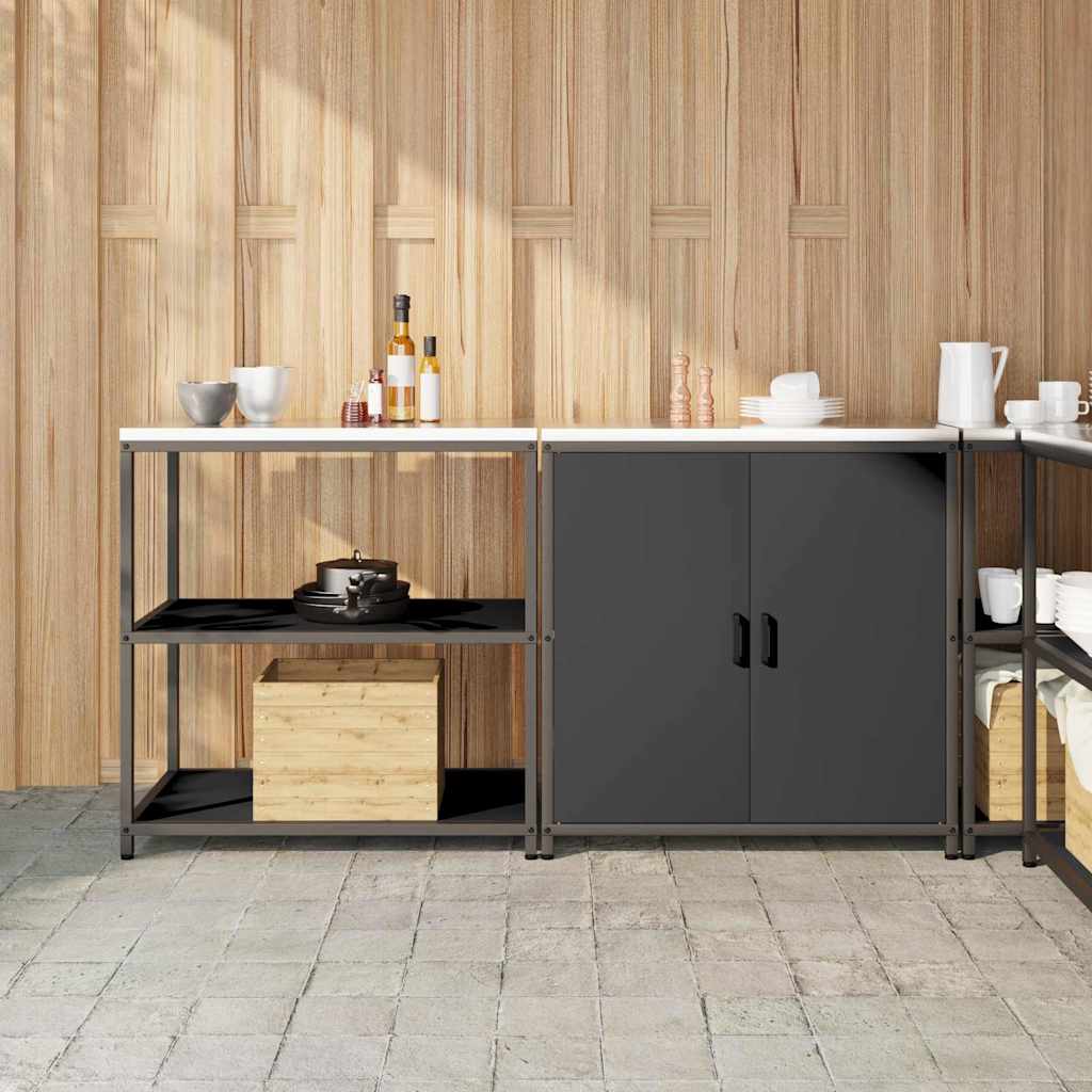 Köögivarustus 2 pcs Must 150 x 50 x 92 cm Külmpruun teras