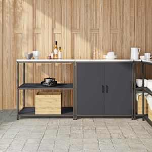 Kuhinjski set za shranjevanje 2 pcs Antracit Mlinjeni jeklo