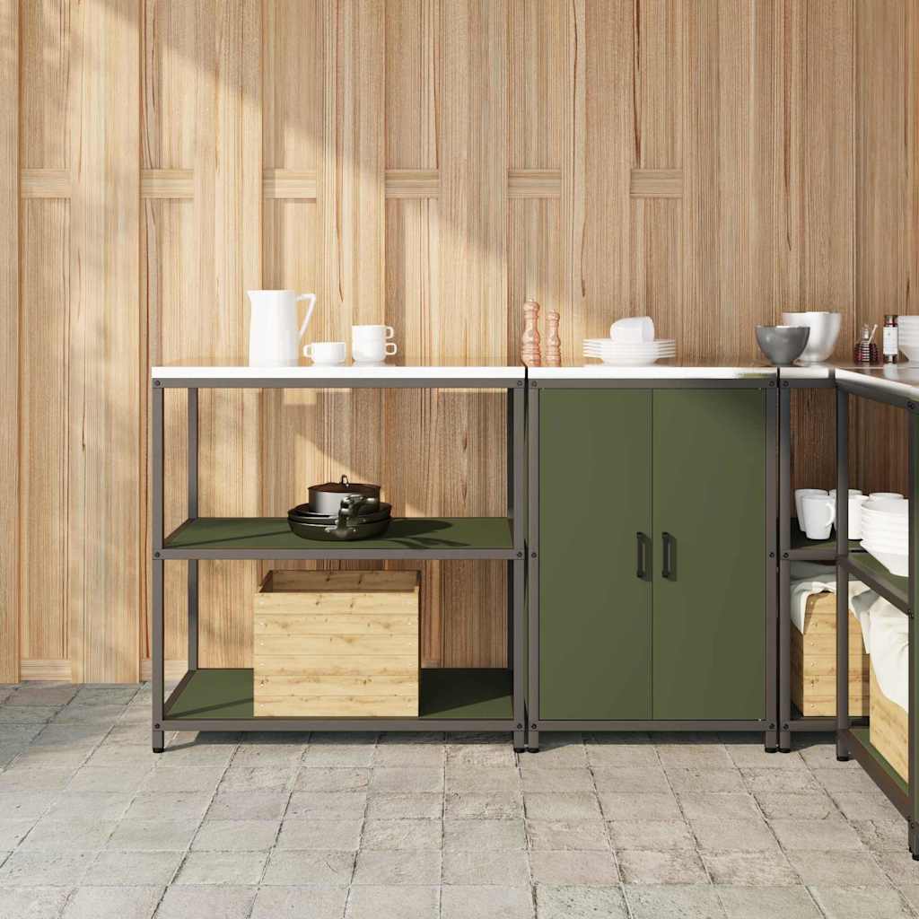 Køkkenopbevaringssæt 2 pcs Oliven grøn 150 x 50 x 92 cm