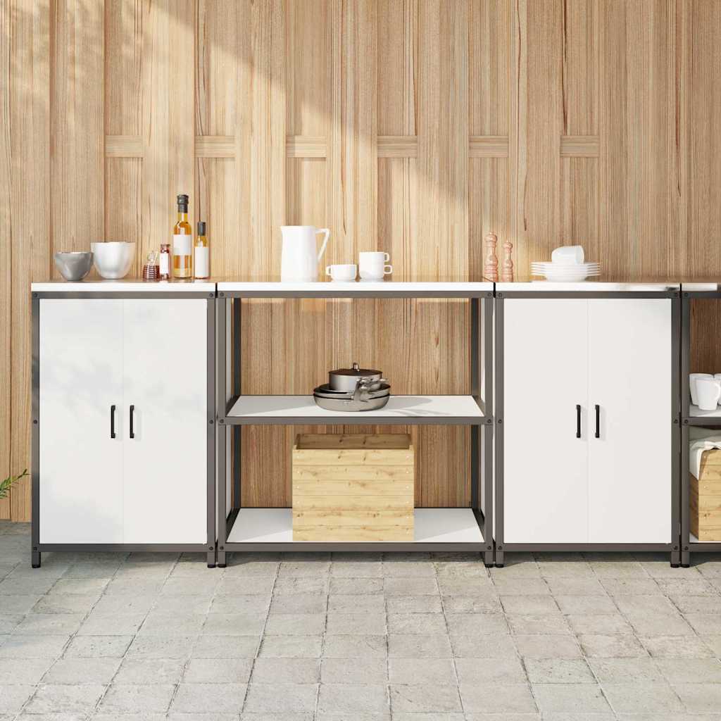 Köögivarustus 3 pcs Valge 210 x 50 x 92 cm Külmpruun teras