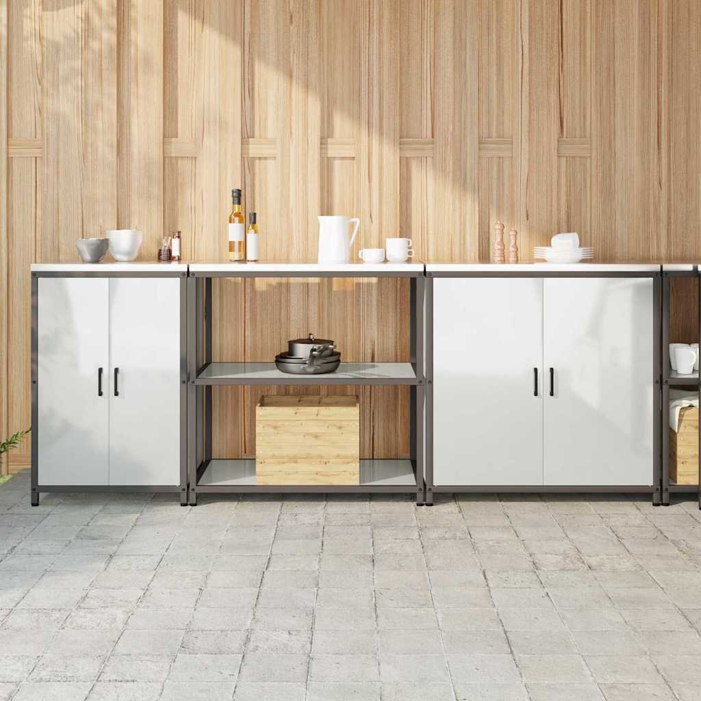 Köögi Ladustamise Komplekt riiuliga Muu 3 pcs Hõbe 210 x 50 x 92 cm