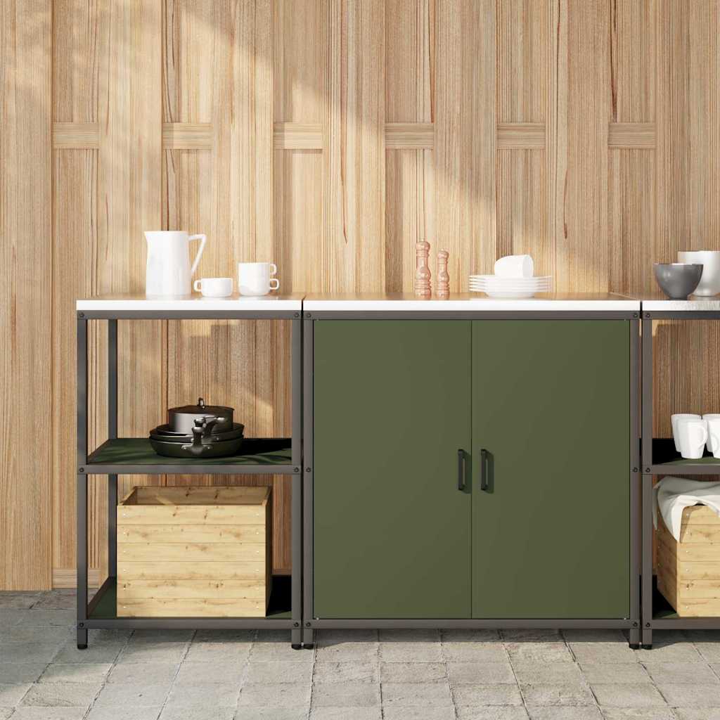 Köögivarustus riiuliga 2 pcs Küpset roheline 150 x 50 x 92 cm