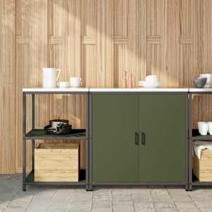 Kuhinjski set za shranjevanje s polico 2 pcs Oljčno zelena