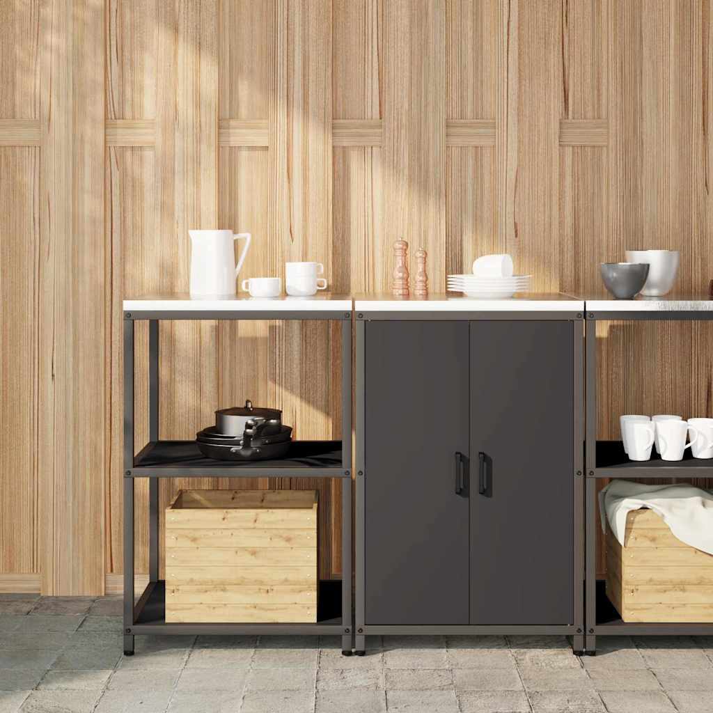 Köögivarustus 2 pcs Must 120 x 50 x 92 cm Külmpruun teras