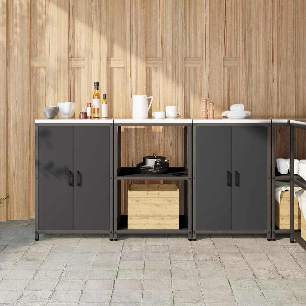 Köögivarustus 3 pcs Must 180 x 50 x 92 cm Külmpruun teras