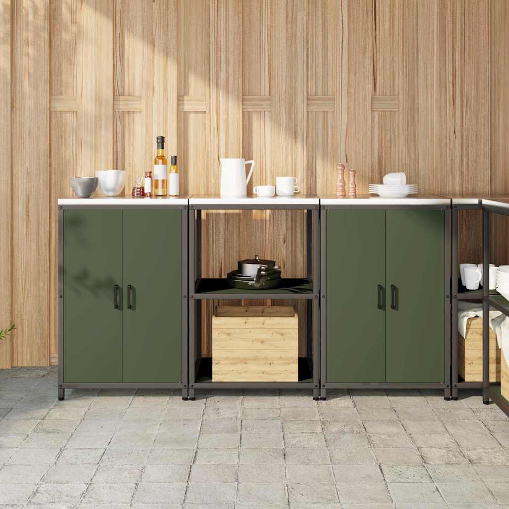 Köögivarustus riiuliga 3 pcs Küpset roheline 180 x 50 x 92 cm
