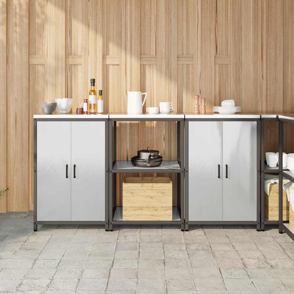 Köögivarustus 3 pcs Hõbe 180 x 50 x 92 cm Roostevaba teras