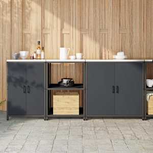 Kuhinjski set za shranjevanje 3 pcs Antracit Mlinjeni jeklo