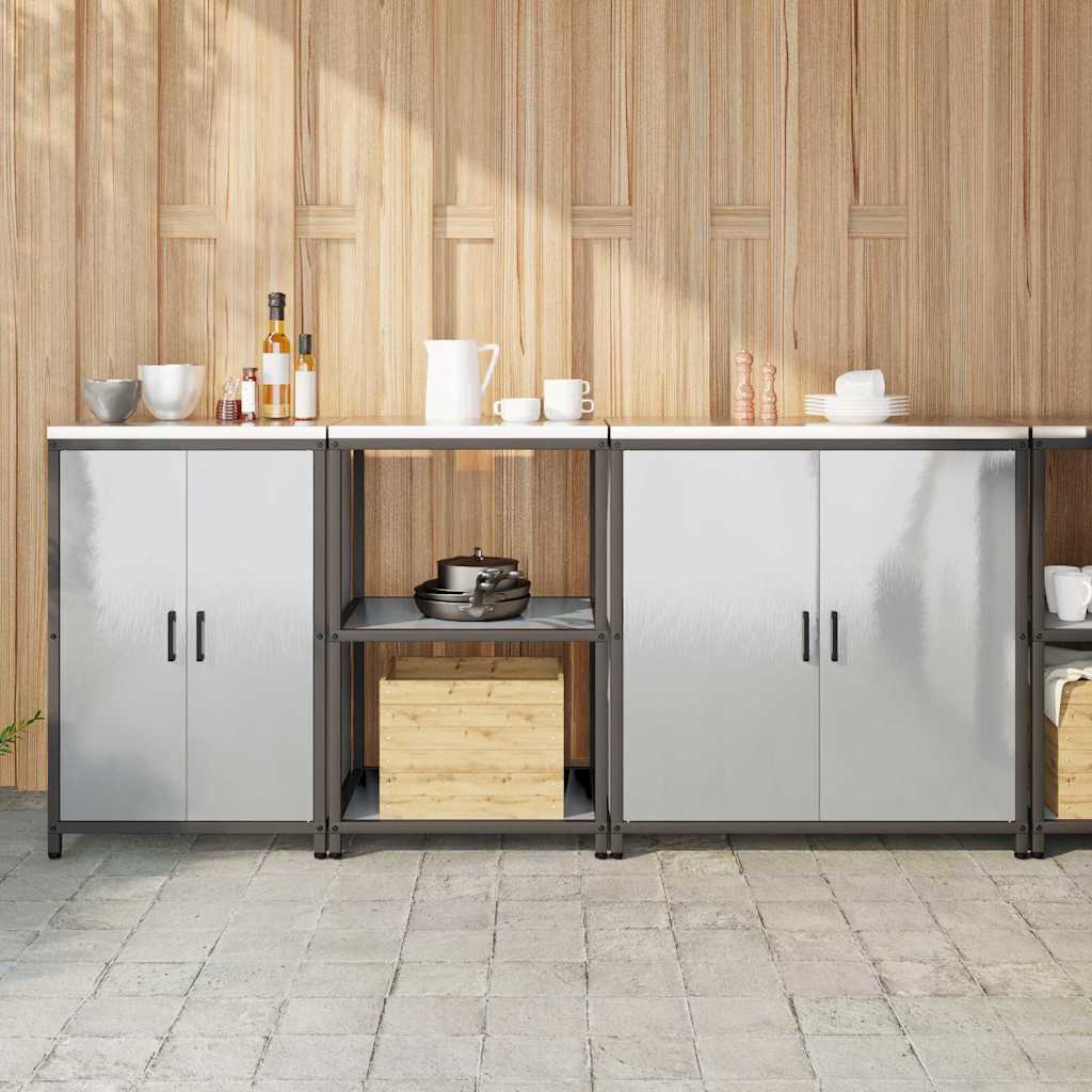 Köögi Ladustamise Komplekt riiuliga Muu 3 pcs Hõbe 210 x 50 x 92 cm