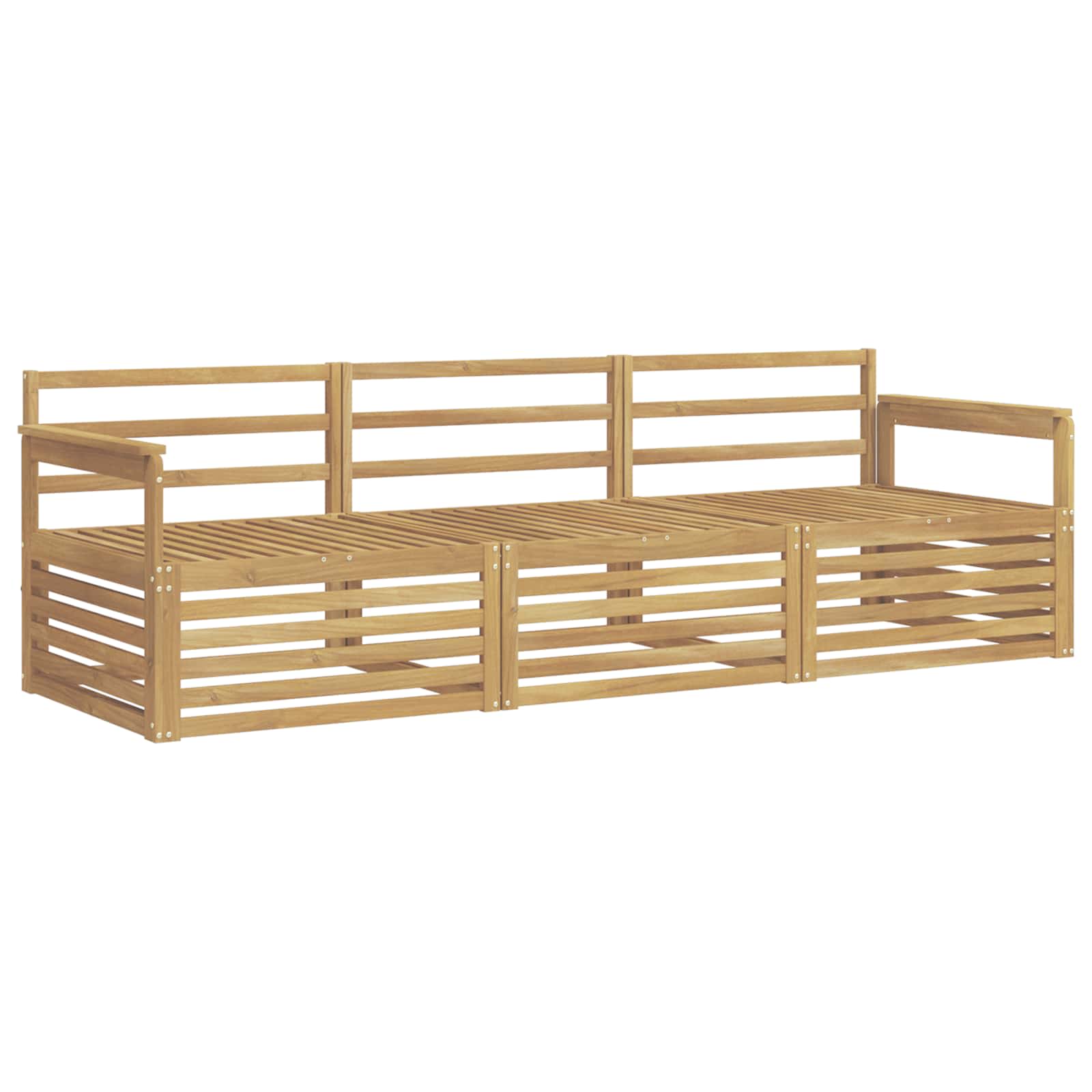 Buiten bankenset 3 pcs Wit Massief Acaciahout image 2