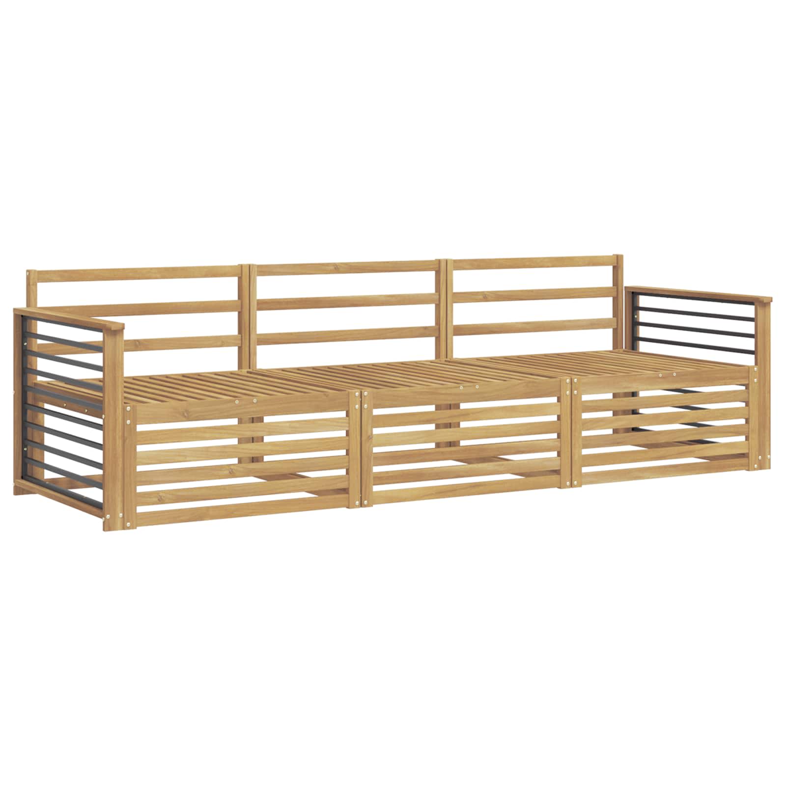 Buiten bankenset 3 pcs Wit Massief Acaciahout image 2