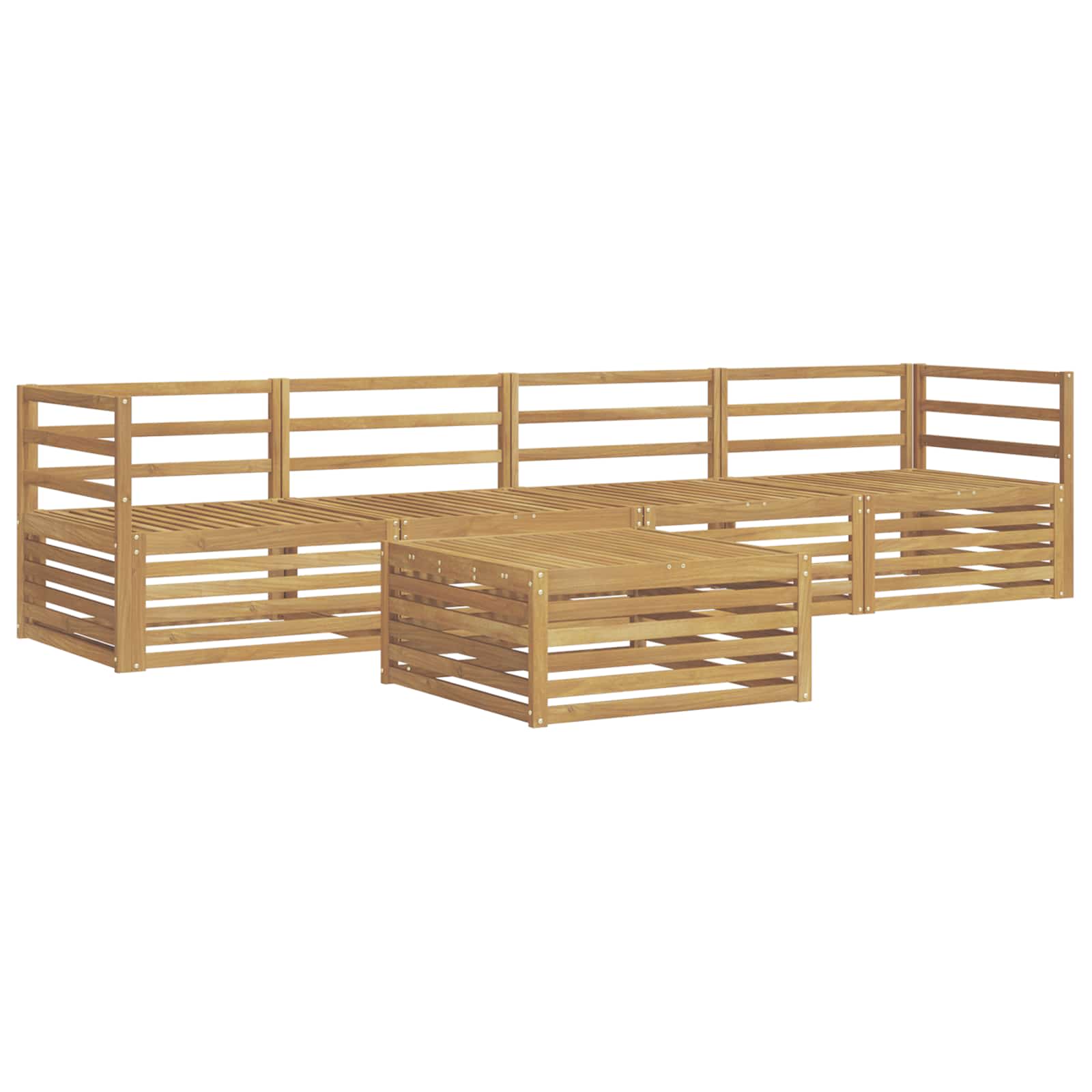 Buiten bankenset 5 pcs Wit Massief Acaciahout image 2