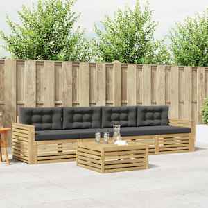 Zunanja garnitura za sedenje 5 pcs Bela in antracit