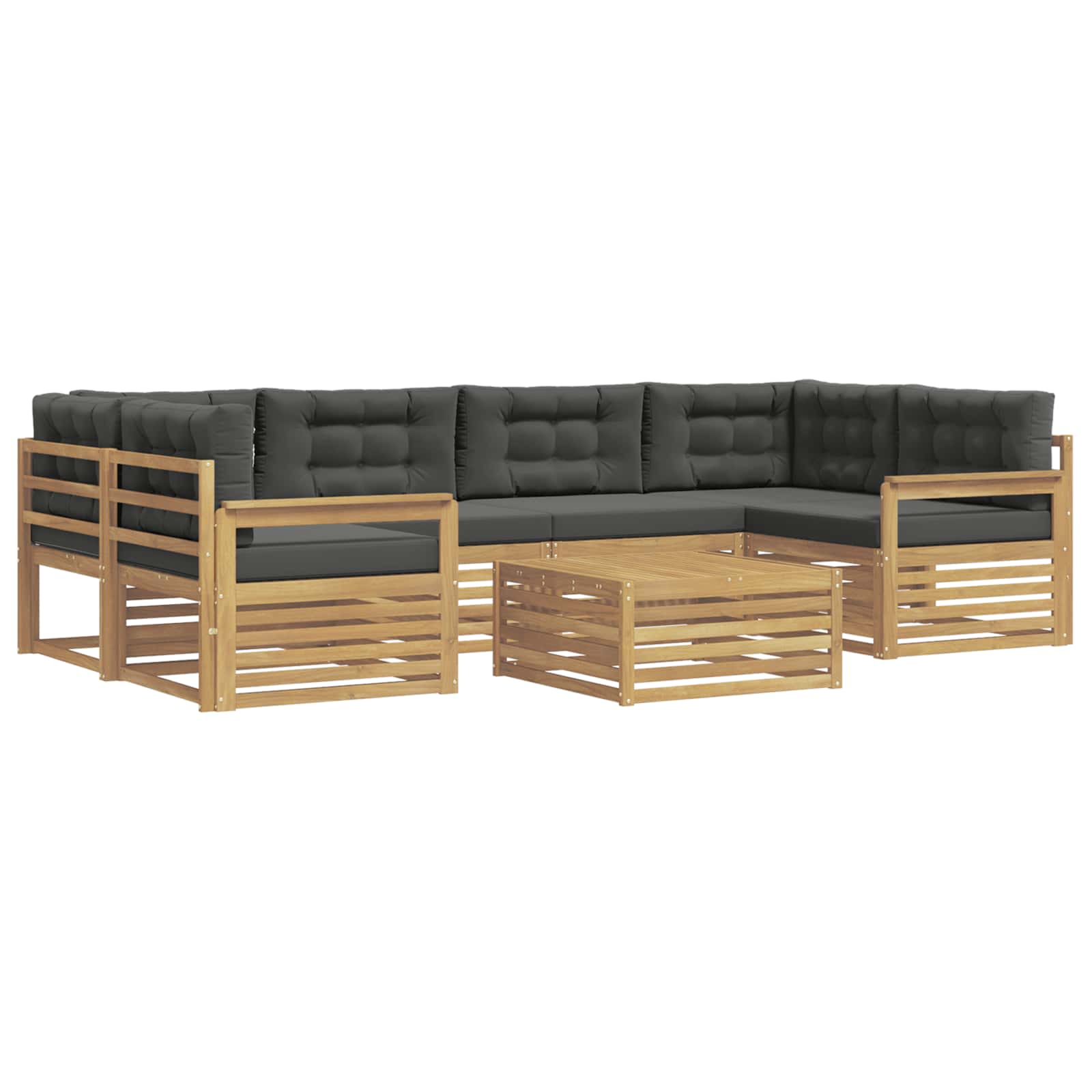 vidaXL Buiten bankenset 7 st 6-zits Wit en antracietkleurig Polyester, foto 3