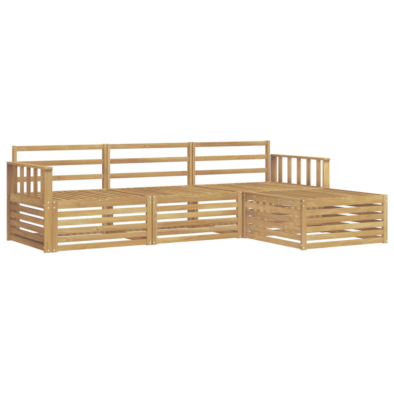 Buiten bankenset 4 pcs Wit Massief Acaciahout image 2