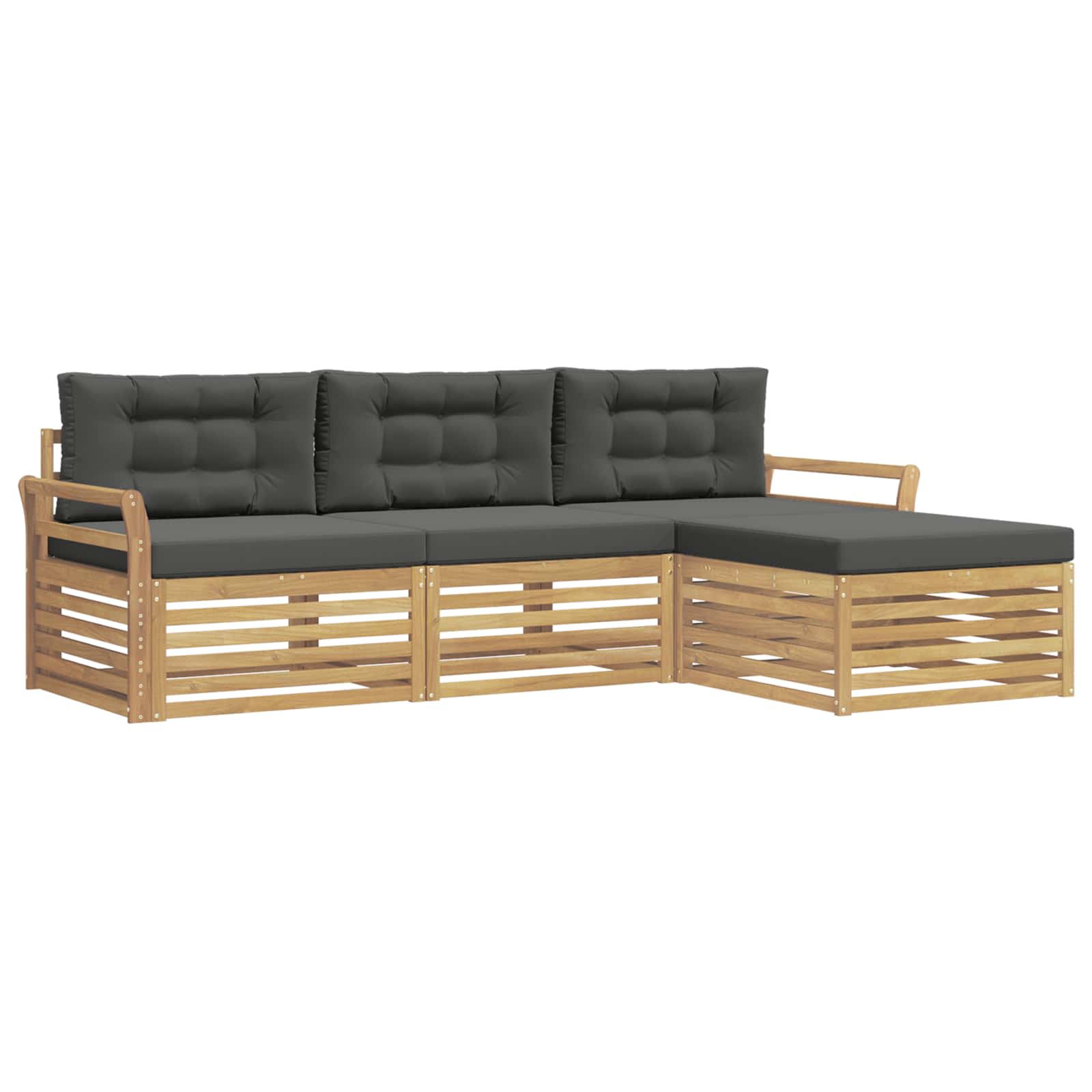 Zunanja garnitura za sedenje 4 pcs Bela in antracit - slika 2