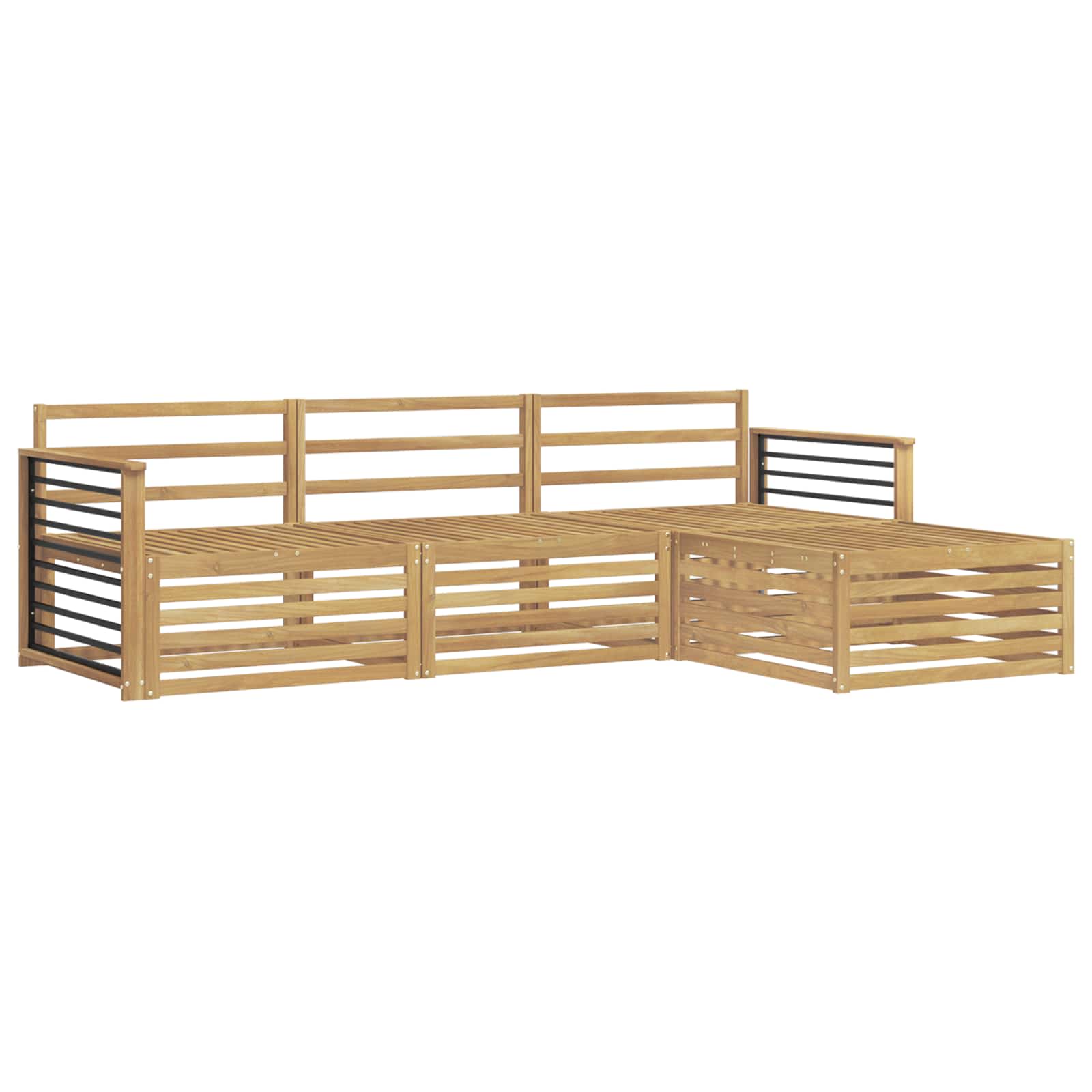Buiten bankenset 4 pcs Wit Massief Acaciahout image 2