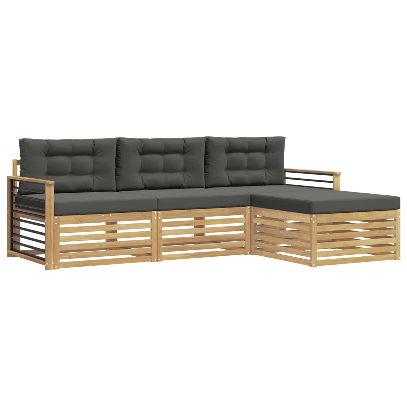Zunanja garnitura za sedenje 4 pcs Bela in antracit Poliester - slika 2