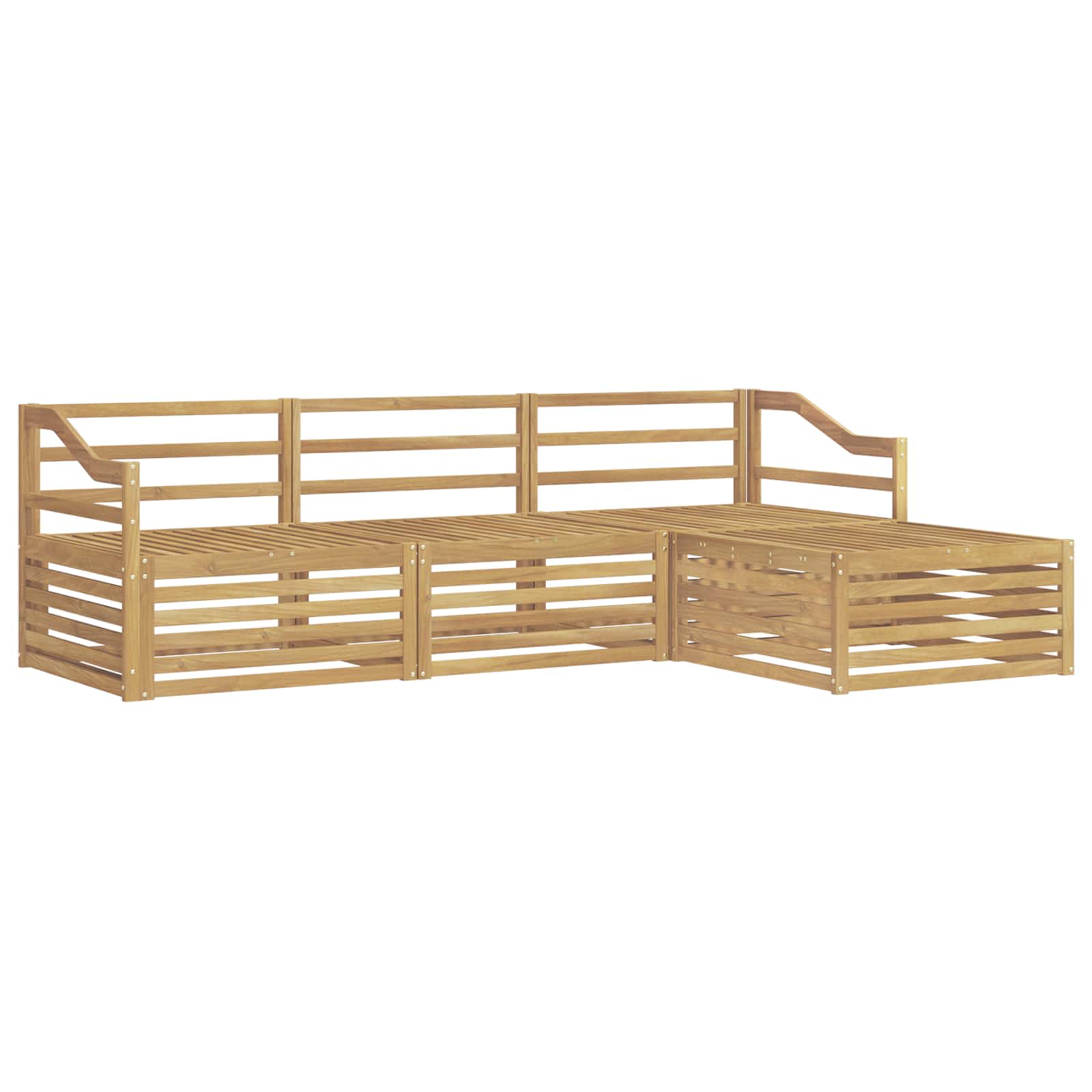 Buiten bankenset 4 pcs Wit Massief Acaciahout image 2