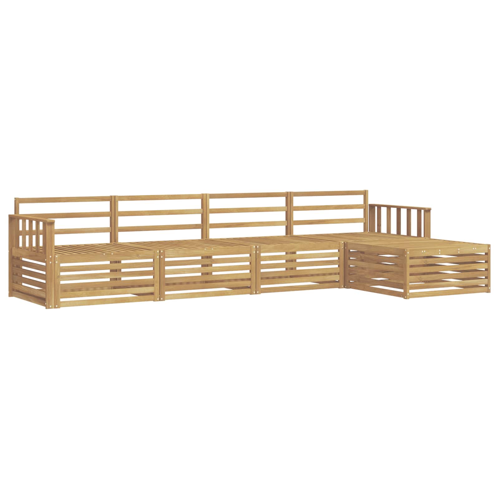 Buiten bankenset 5 pcs Wit Massief Acaciahout image 2