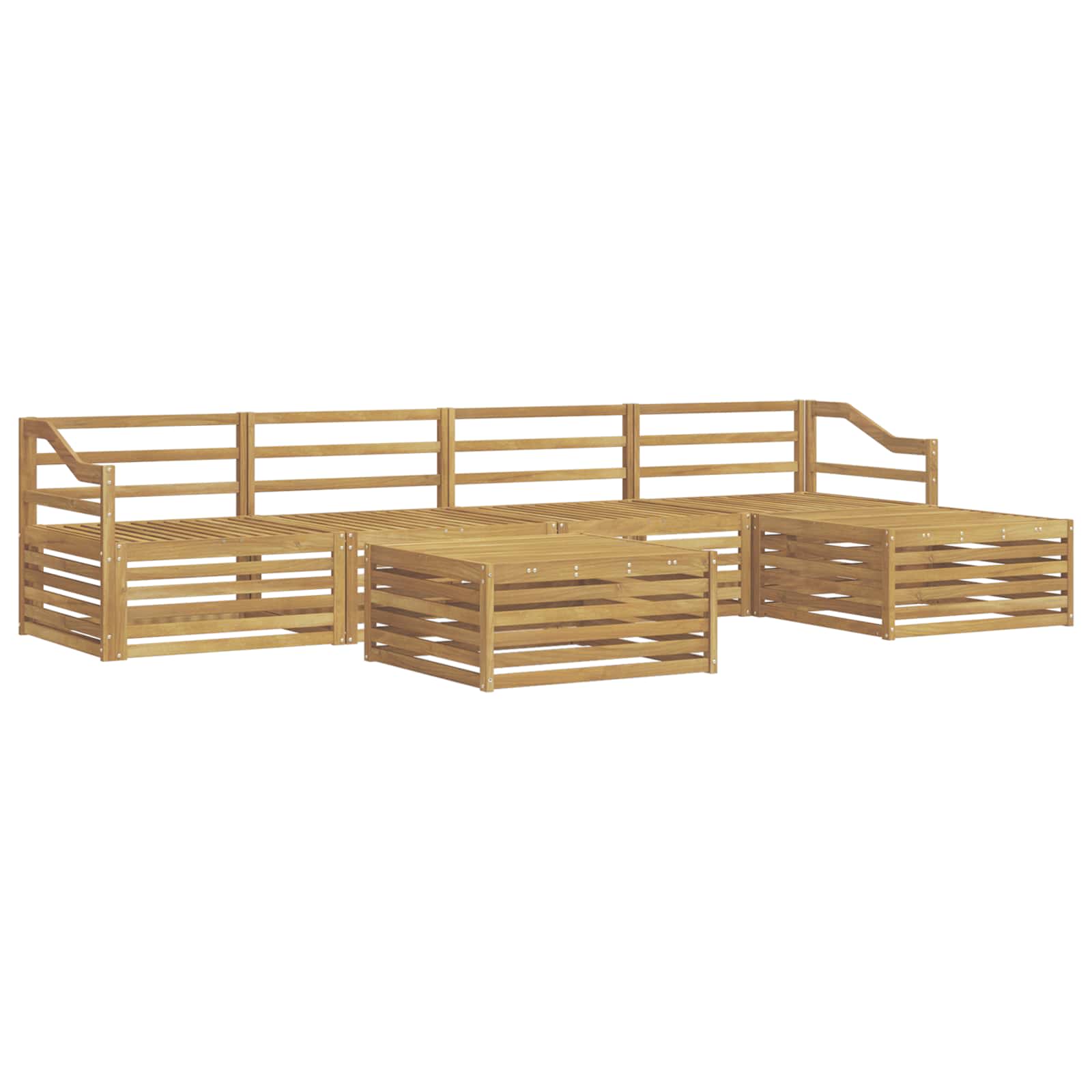 Buiten bankenset 6 pcs Wit 79 x 79 x 37 cm Massief Acaciahout image 2