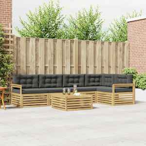Zunanja garnitura za sedenje 6 pcs Bela in antracit Poliester