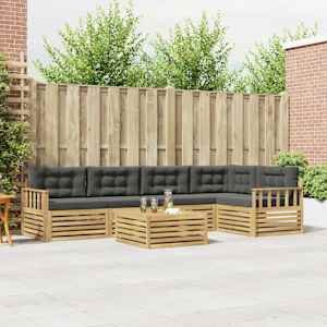 Zunanja garnitura za sedenje 6 pcs Bela in antracit Poliester