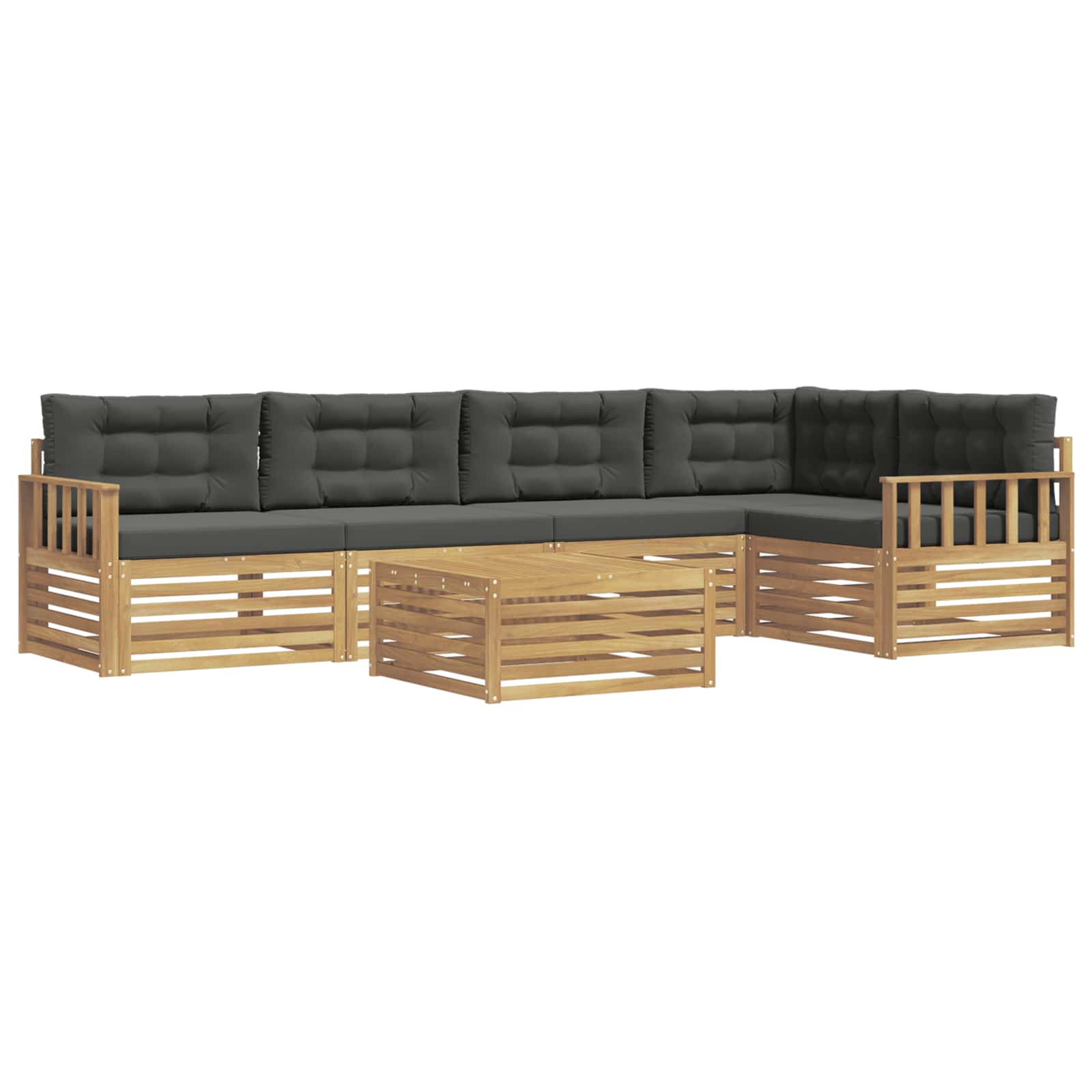 vidaXL Buiten bankenset 6 st 5-zits Wit en antracietkleurig Polyester, foto 3