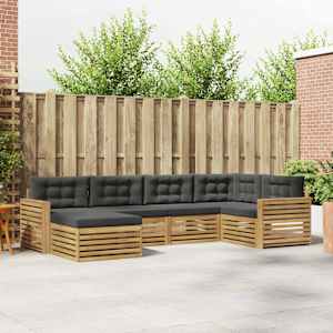 Zunanja garnitura za sedenje 6 pcs Bela in antracit