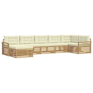 Venkovní pohovková souprava s polštářem 7 pcs Bílá a krémová - obrázek 2